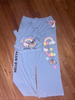 Hello Kitty Light Blue Rainbow & Balloon Pajama Set